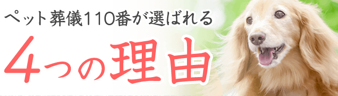 ペット葬儀110番が選ばれる 4つの理由